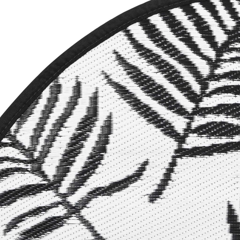 Lauko kilimas, ARAKIL baltos juodos spalvos, 200cm skersmens PP