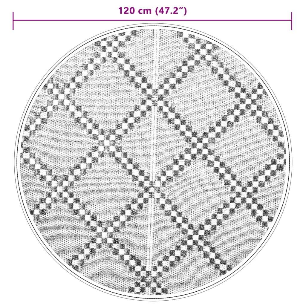 Lauko kilimas, ARAKIL rudos spalvos, 120cm skersmens, PP
