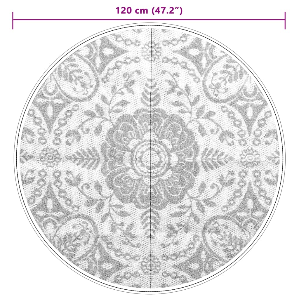 Lauko kilimas, ARAKIL žydros spalvos, 120cm skersmens, PP