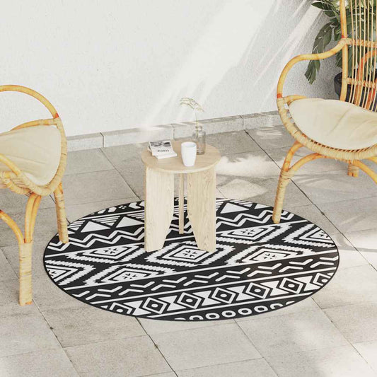 Lauko kilimas, ARAKIL juodos spalvos, 120cm skersmens, PP