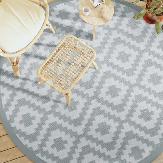 Lauko kilimas, ARAKIL pilkos spalvos, 200cm skersmens, PP