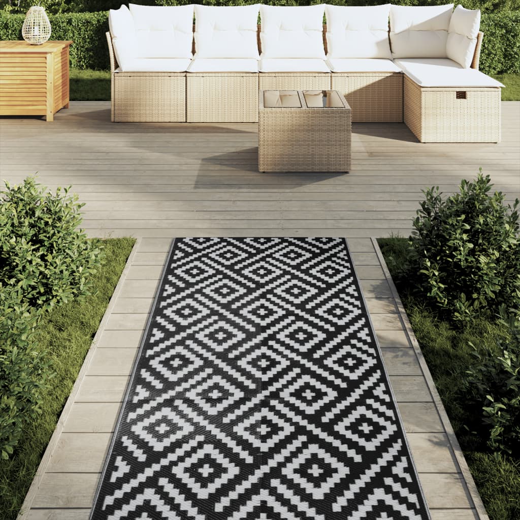 Lauko kilimas ARAKIL Baltas ir Juodas 80x250 cm PP