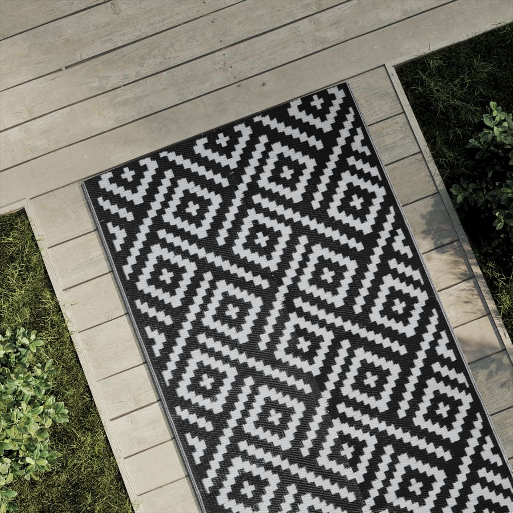 Lauko kilimas ARAKIL Baltas ir Juodas 80x250 cm PP