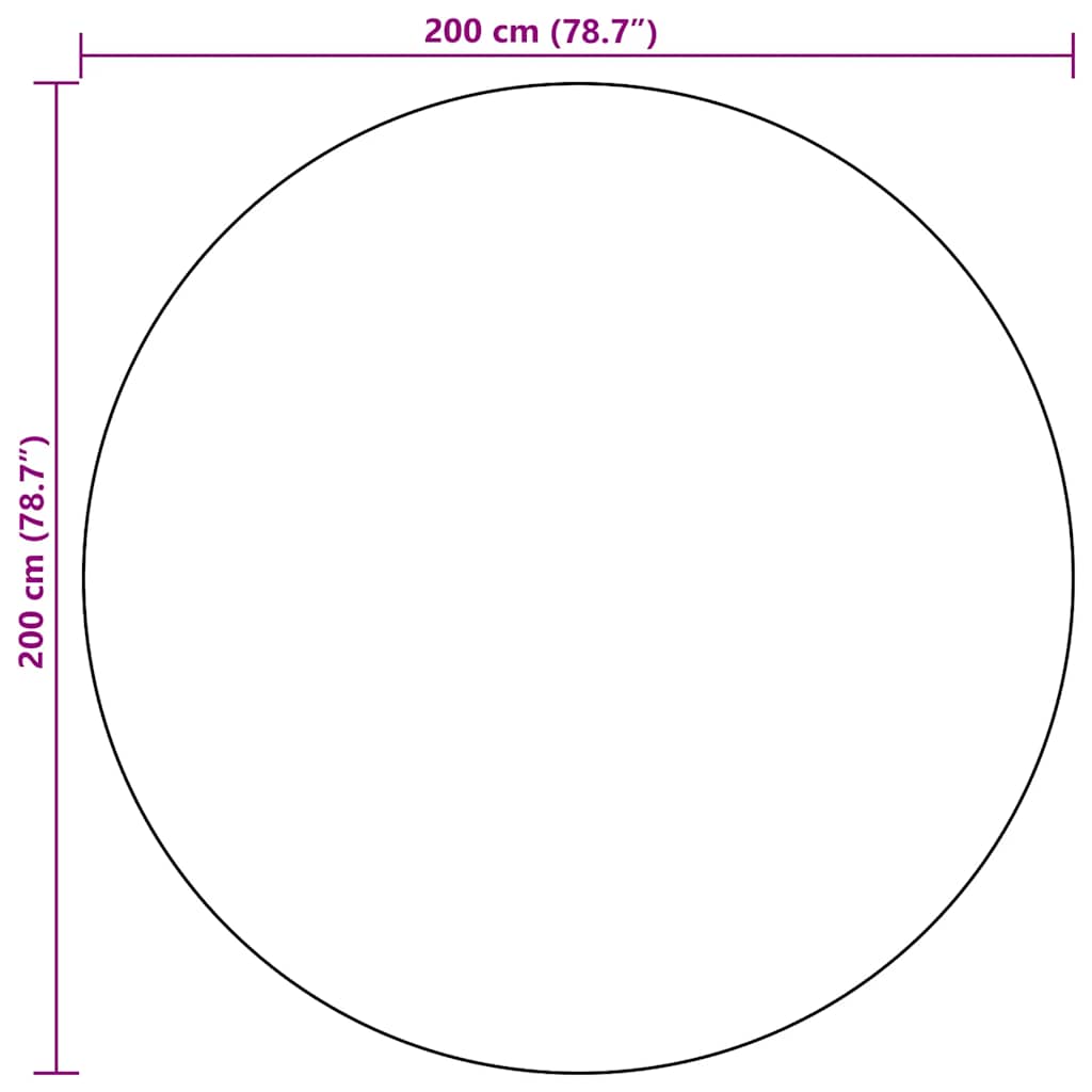 Lauko kilimas, ARAKIL baltos juodos spalvos, 200cm skersmens PP