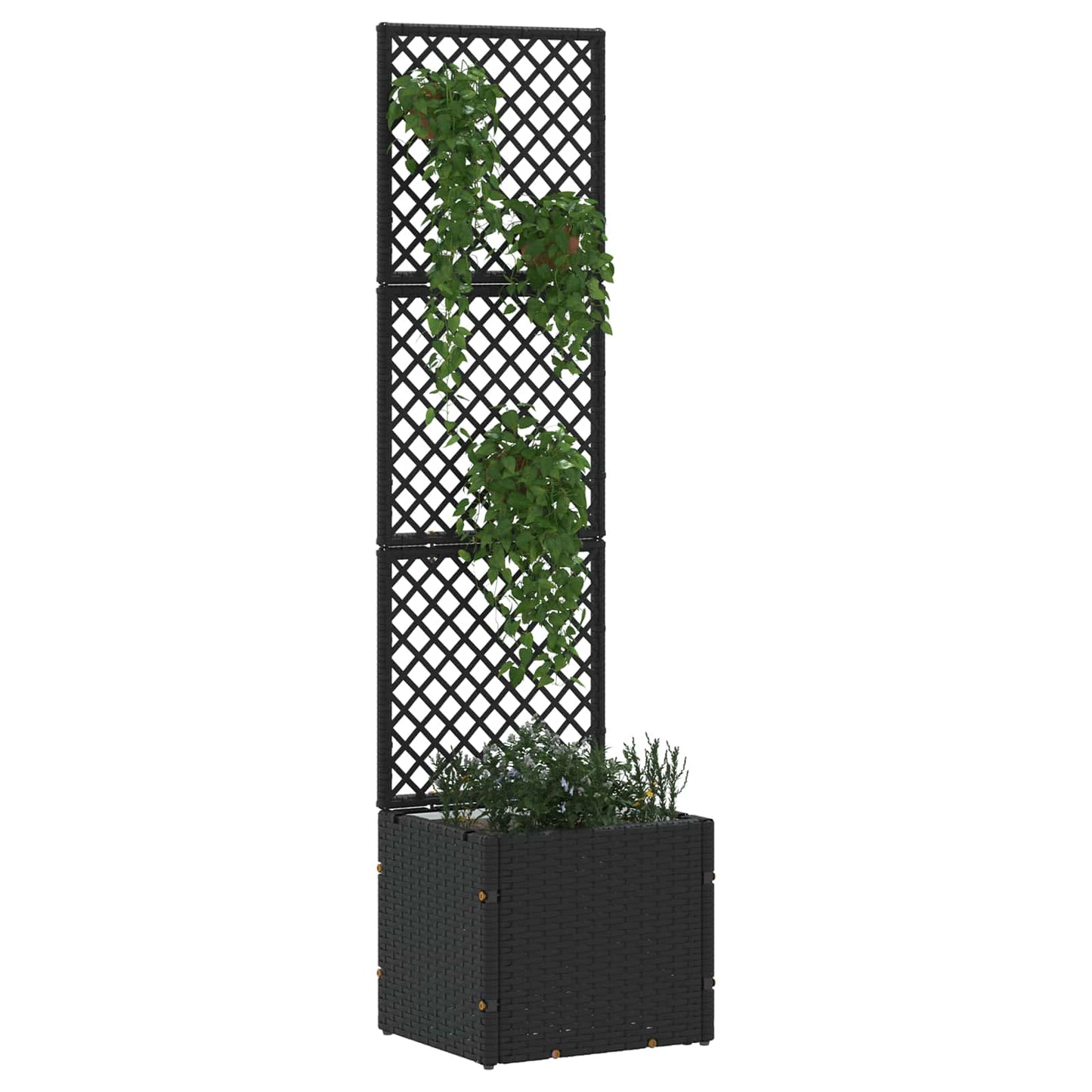 Sodo trelių vazonas Juodas 35 x 30 x 135 cm Metalas