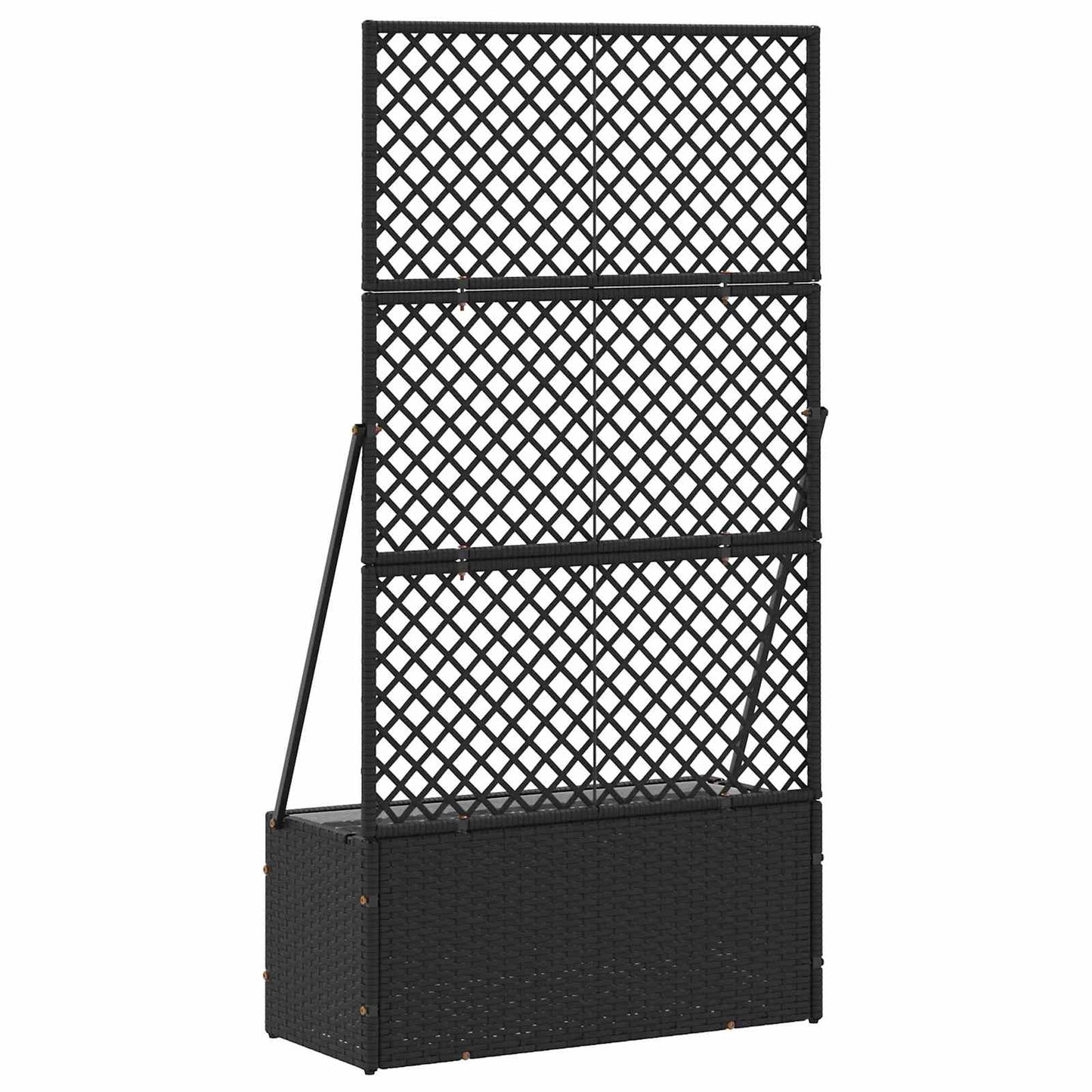 Sodo trelių vazonas Juodas 70 x 30 x 135 cm Metalas
