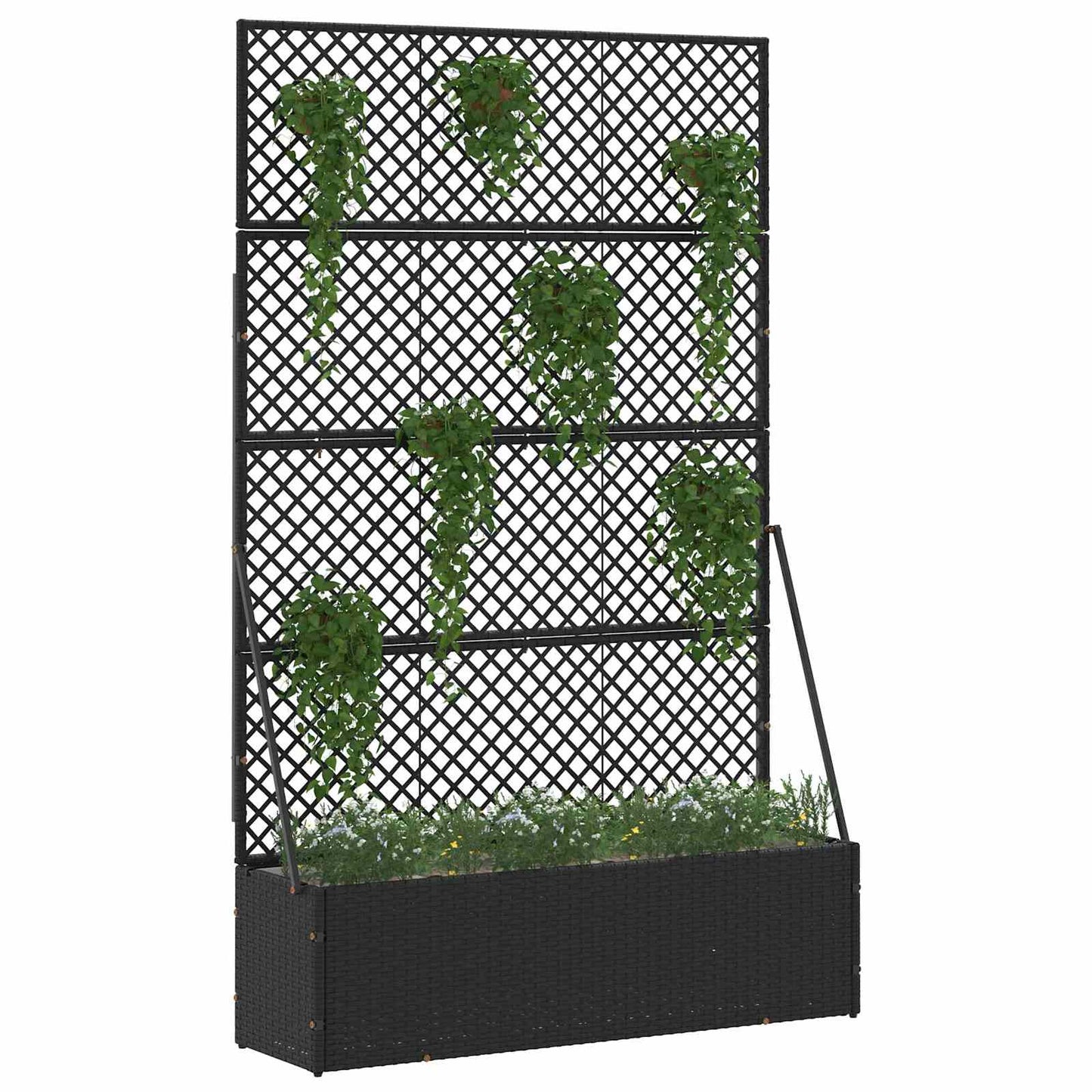 Sodo trelių vazonas Juodas 105 x 30 x 170 cm Metalas