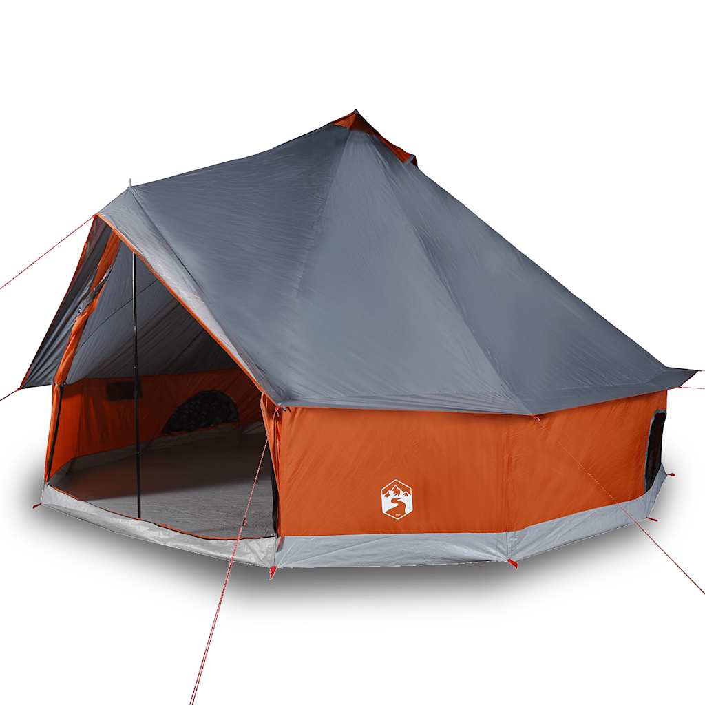 Šeimos palapinė, pilka ir oranžinė, 10 vietų, tipi