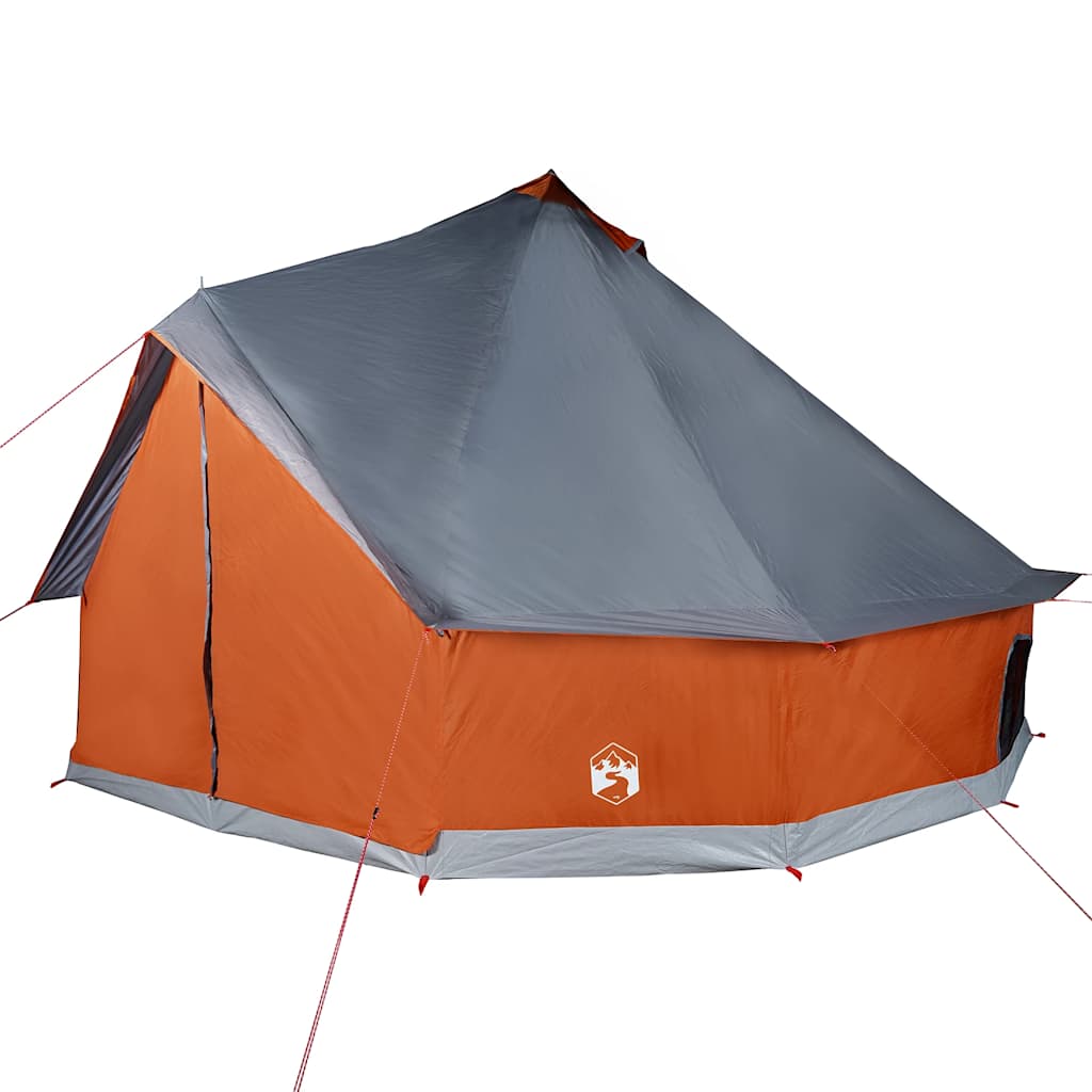 Šeimos palapinė, pilka ir oranžinė, 10 vietų, tipi