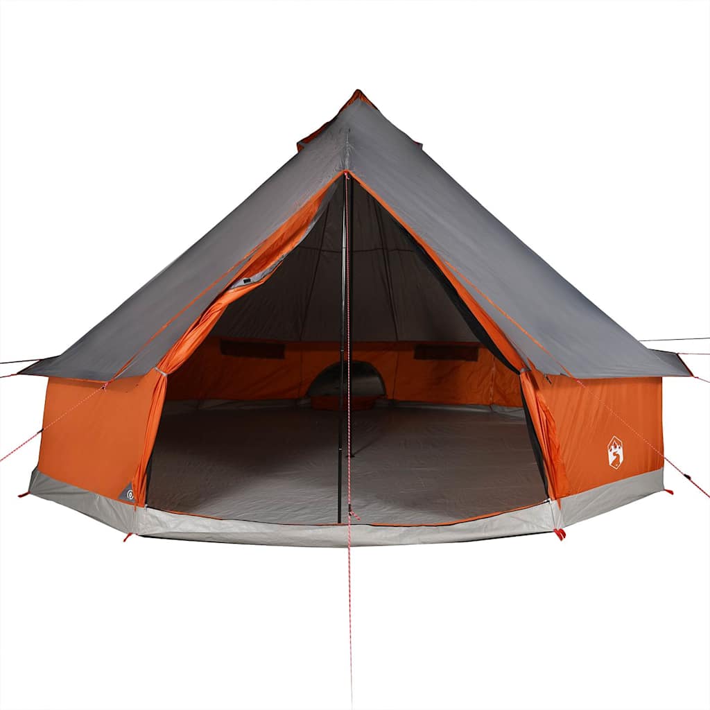 Šeimos palapinė, pilka ir oranžinė, 10 vietų, tipi