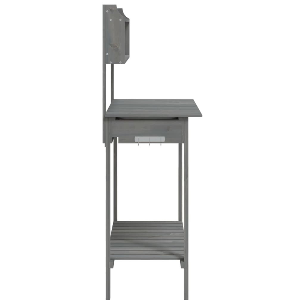 Sodinimo stalas su plautuve, pilkas, 147,5x44x139,5cm, eglė