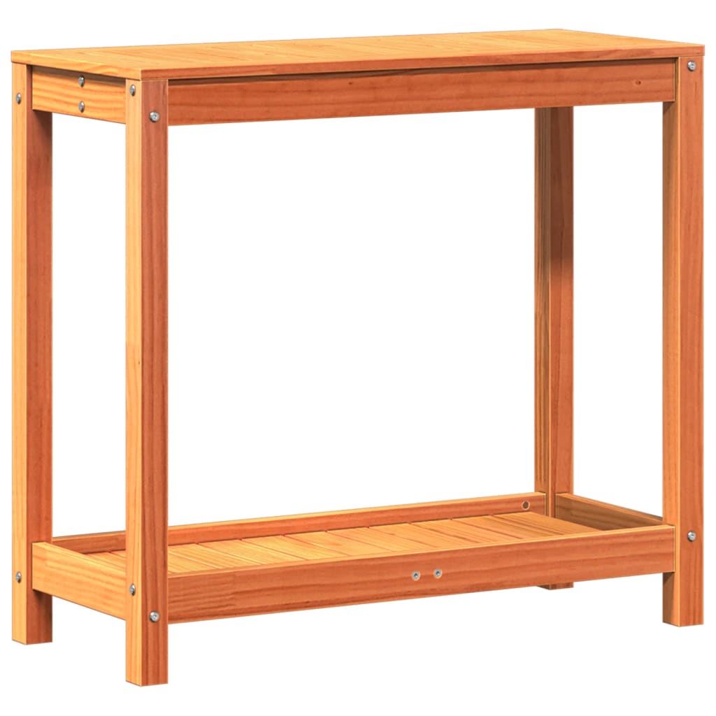 Sodinimo stalas su lentyna, vaško rudas, 82,5x35x75cm, pušis