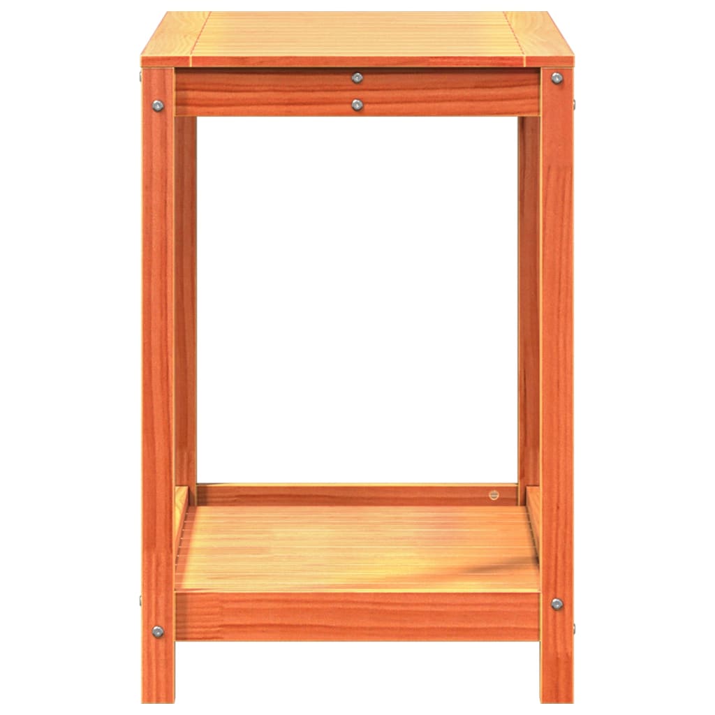 Sodinimo stalas su lentyna, vaško rudas, 82,5x50x75cm, pušis