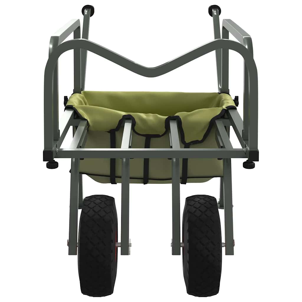 Žvejybos vežimėlis su 2 ratais, žalias, plienas