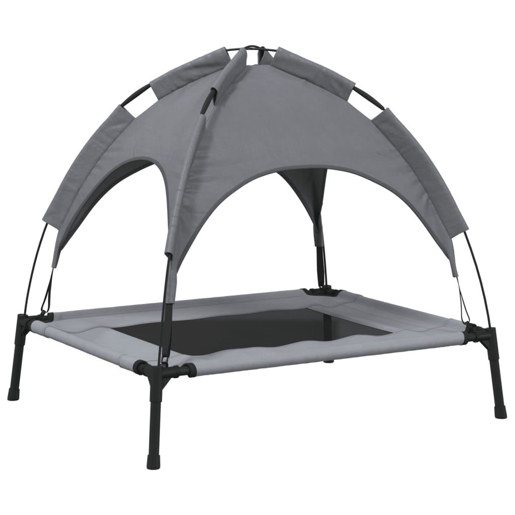 Lova šunims su skliautu, antracito, oksfordo audinys ir plienas