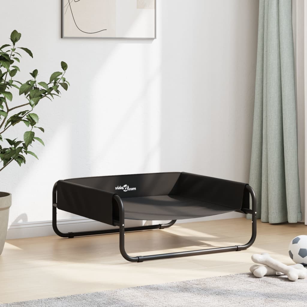 Pakelta lova šunims, antracito, oksfordo audinys ir plienas