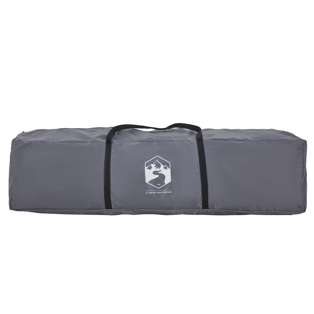 Šeimos palapinė su prieangiu, pilka ir oranžinė, 9 vietų