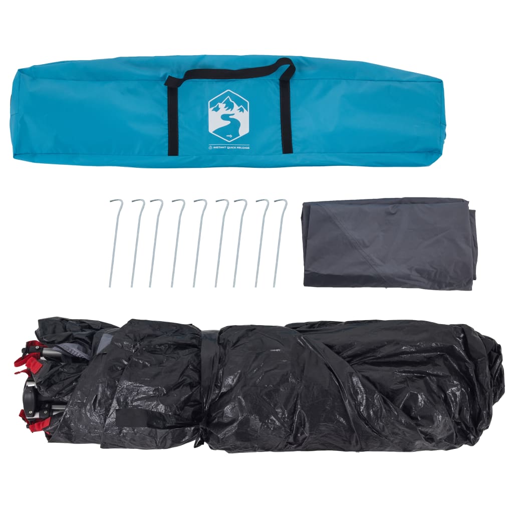 Stovyklavimo palapinė, mėlyna, keturvietė, kupolinė