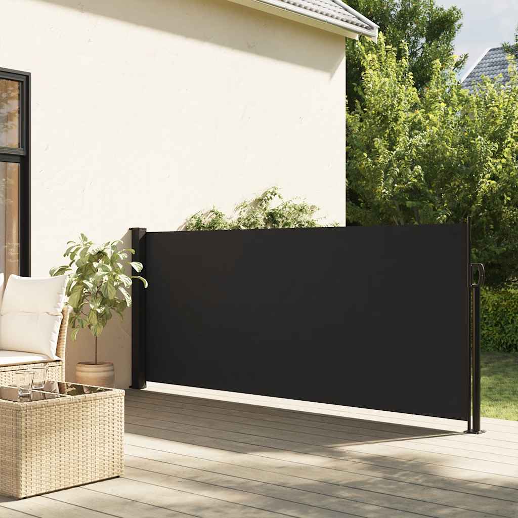 Ištraukiama šoninė markizė, juodos spalvos, 100x300cm