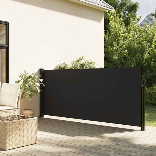 Ištraukiama šoninė markizė, juodos spalvos, 140x300cm