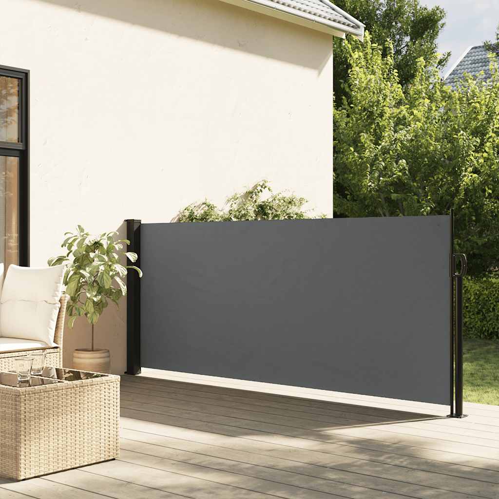 Ištraukiama šoninė markizė, antracito spalvos, 100x500 cm