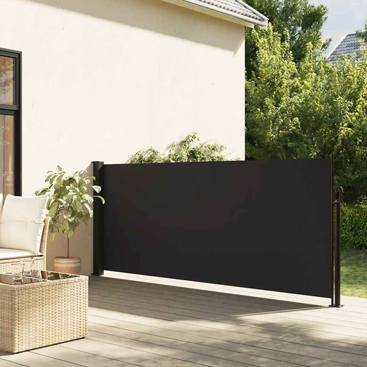 Ištraukiama šoninė markizė, juodos spalvos, 120x500cm