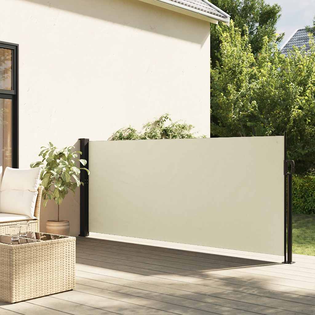 Ištraukiama šoninė markizė, kreminės spalvos, 120x500cm