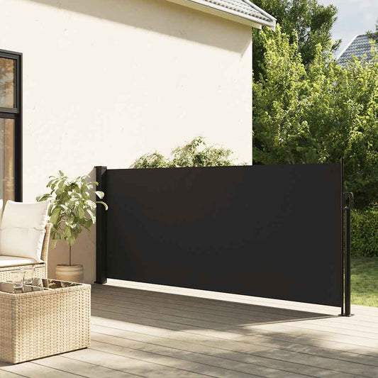 Ištraukiama šoninė pertvara, juodos spalvos, 120x600cm