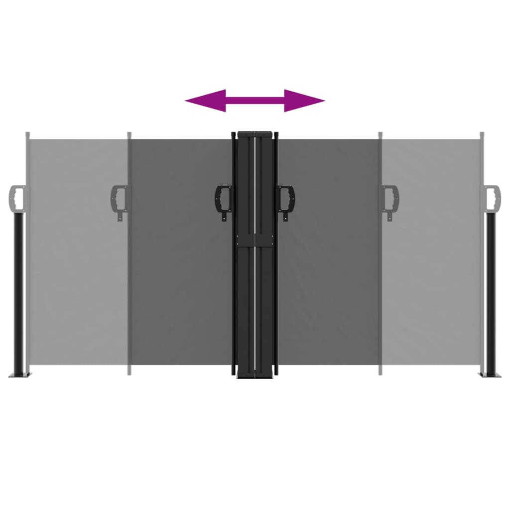Ištraukiama šoninė pertvara, antracito spalvos, 120x600cm