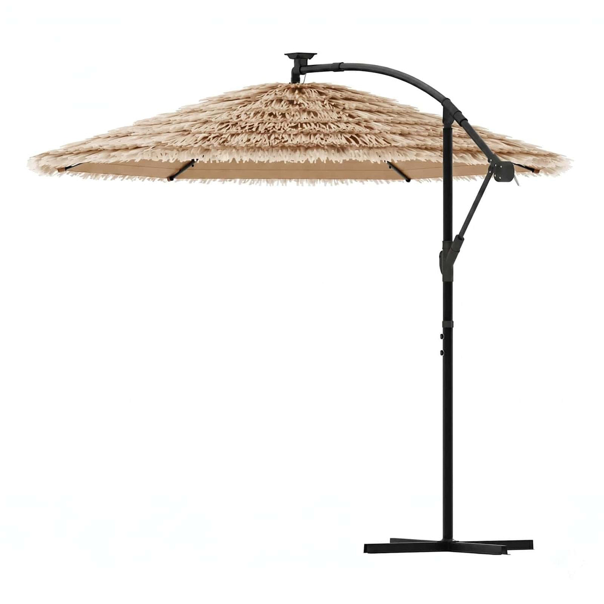Skėtis nuo saulės su LED/plieniniu stulpu, rudas, 269x269x235cm