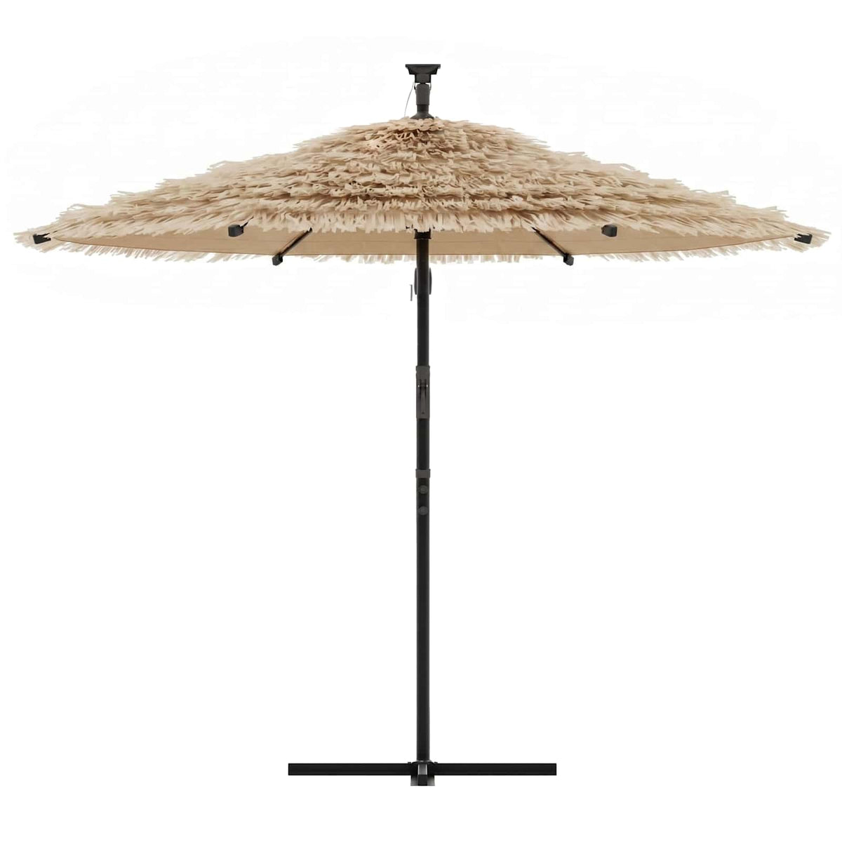 Skėtis nuo saulės su LED/plieniniu stulpu, rudas, 269x269x235cm