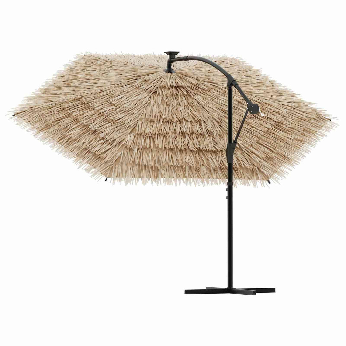 Skėtis nuo saulės su LED/plieniniu stulpu, rudas, 290x290x238cm