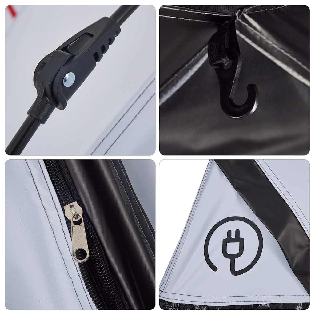 Stovyklavimo palapinė, balta, trivietė, tamsinantis audinys