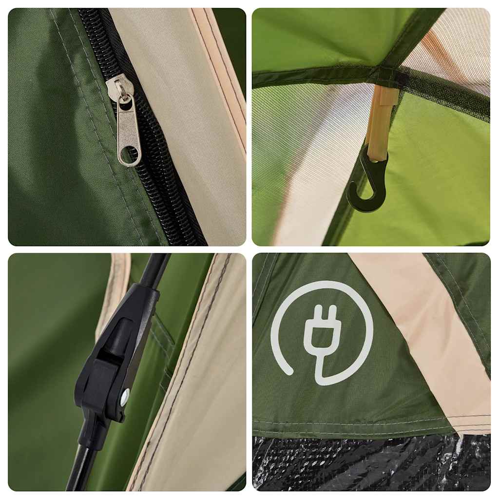 Stovyklavimo palapinė, žalia, penkiavietė, kupolinė