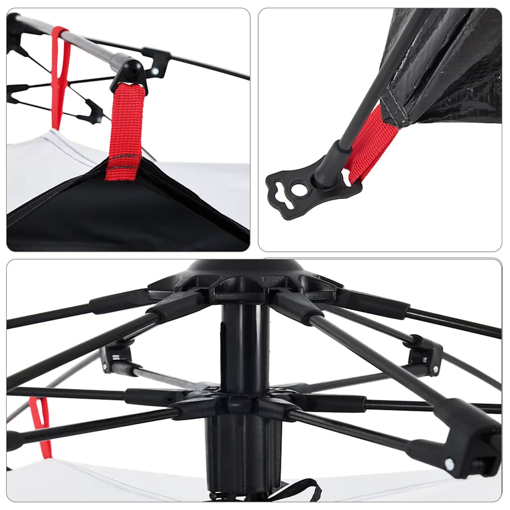 Stovyklavimo palapinė, balta, trivietė, tamsinantis audinys