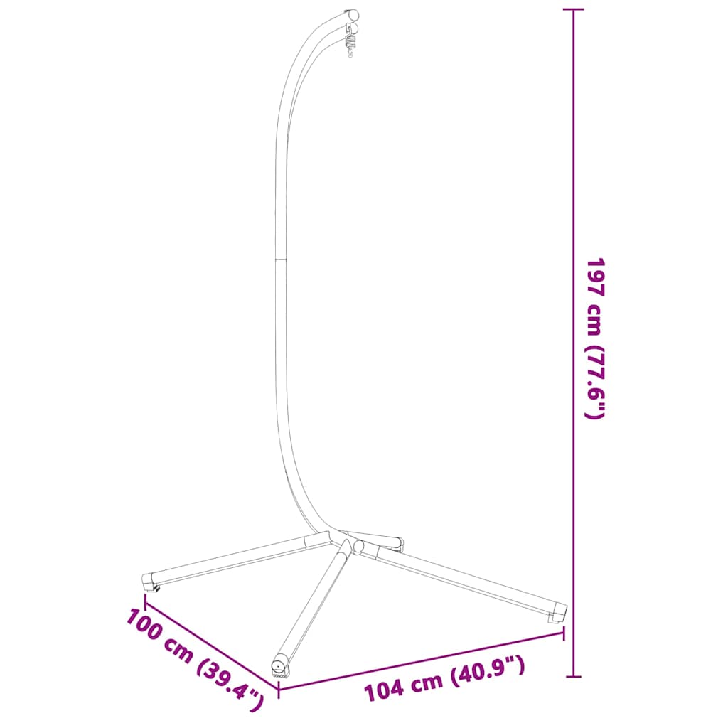 Pakabinamas kėdžių stovas su kiaušiniu, be krepšio, antracito spalvos, plienas