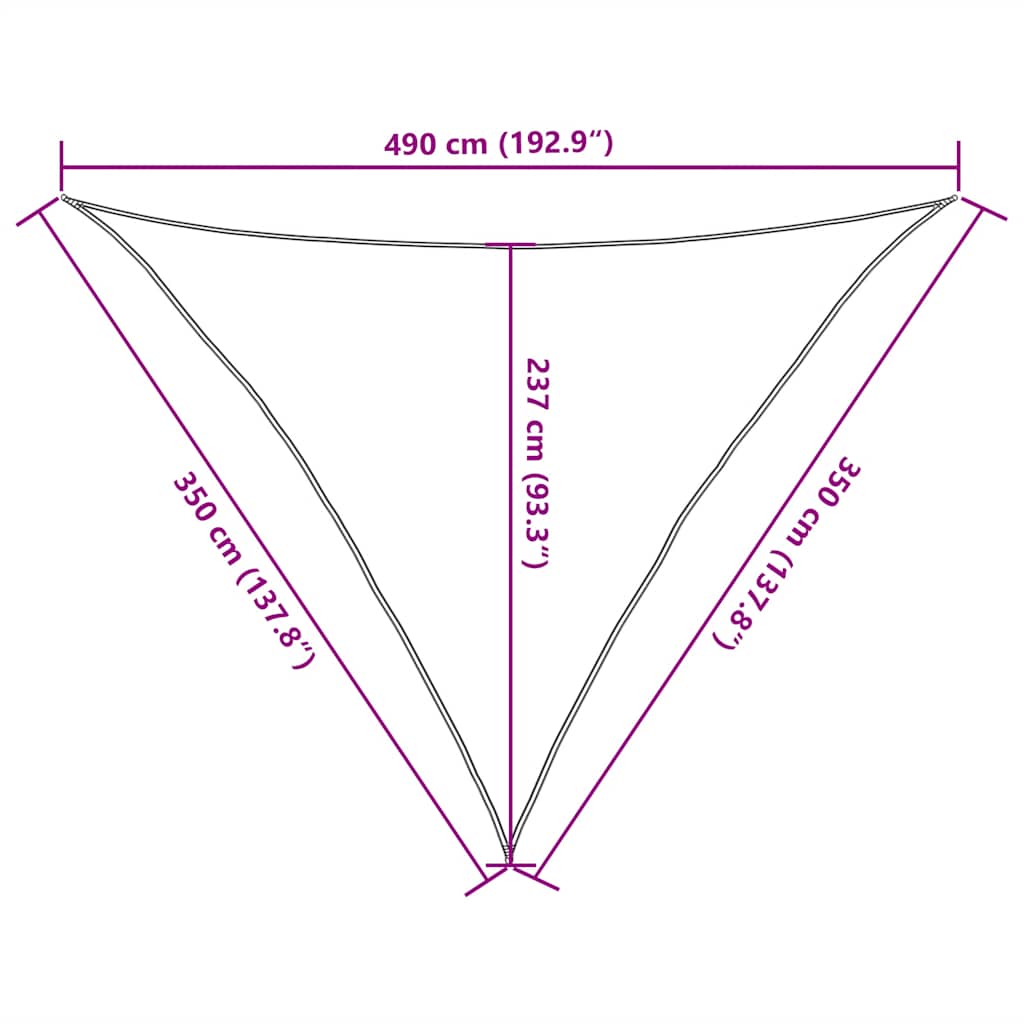 Saulės skėtis, 160 g/m², trikampė, smėlio spalvos, 3,5x3,5x4,9 m, HDPE