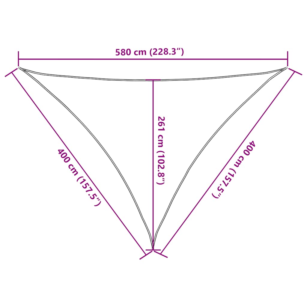 Saulės skėtis, 160 g/m², trikampė, smėlio spalvos, 4x4x5,8 m, HDPE