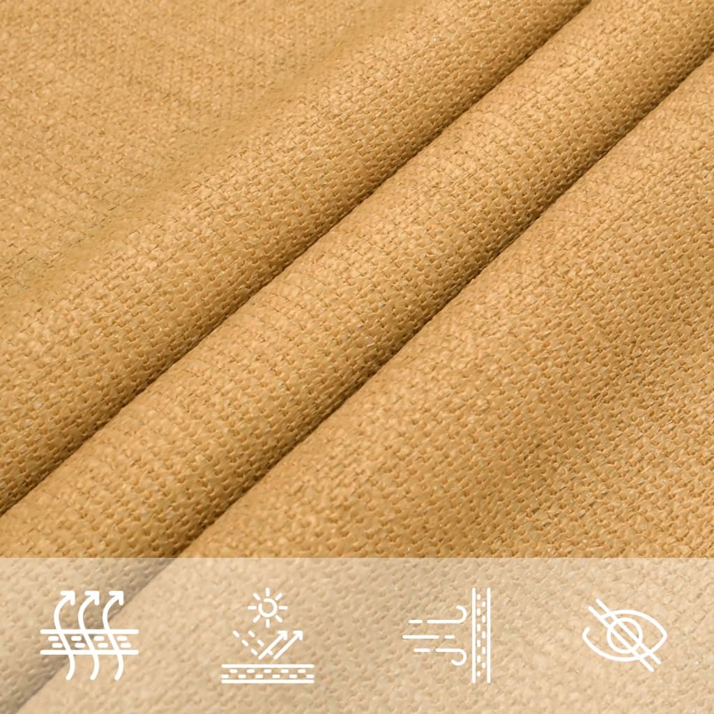 Saulės skėtis, burė, 160 g/m², trapecijos formos, smėlio spalvos, 4/5x4 m, HDPE