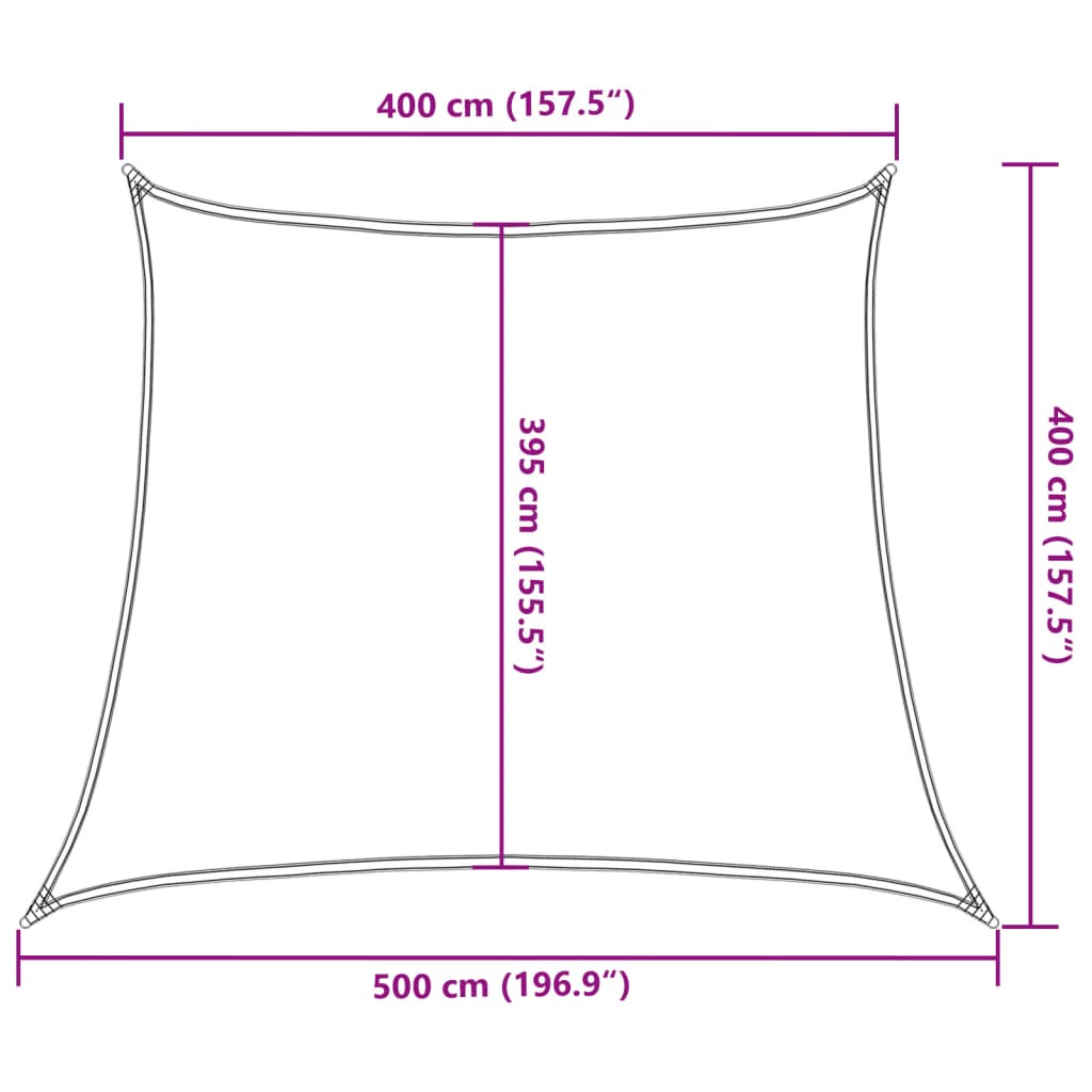Saulės skėtis, burė, 160 g/m², trapecijos formos, smėlio spalvos, 4/5x4 m, HDPE