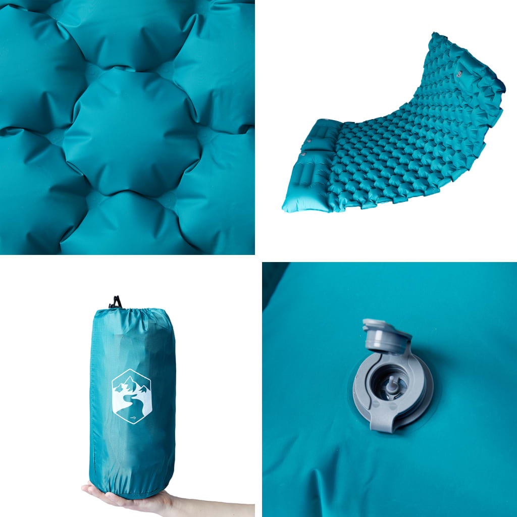 Savaime prisipučiantis dvivietis stovyklavimo čiužinys, mėlynas