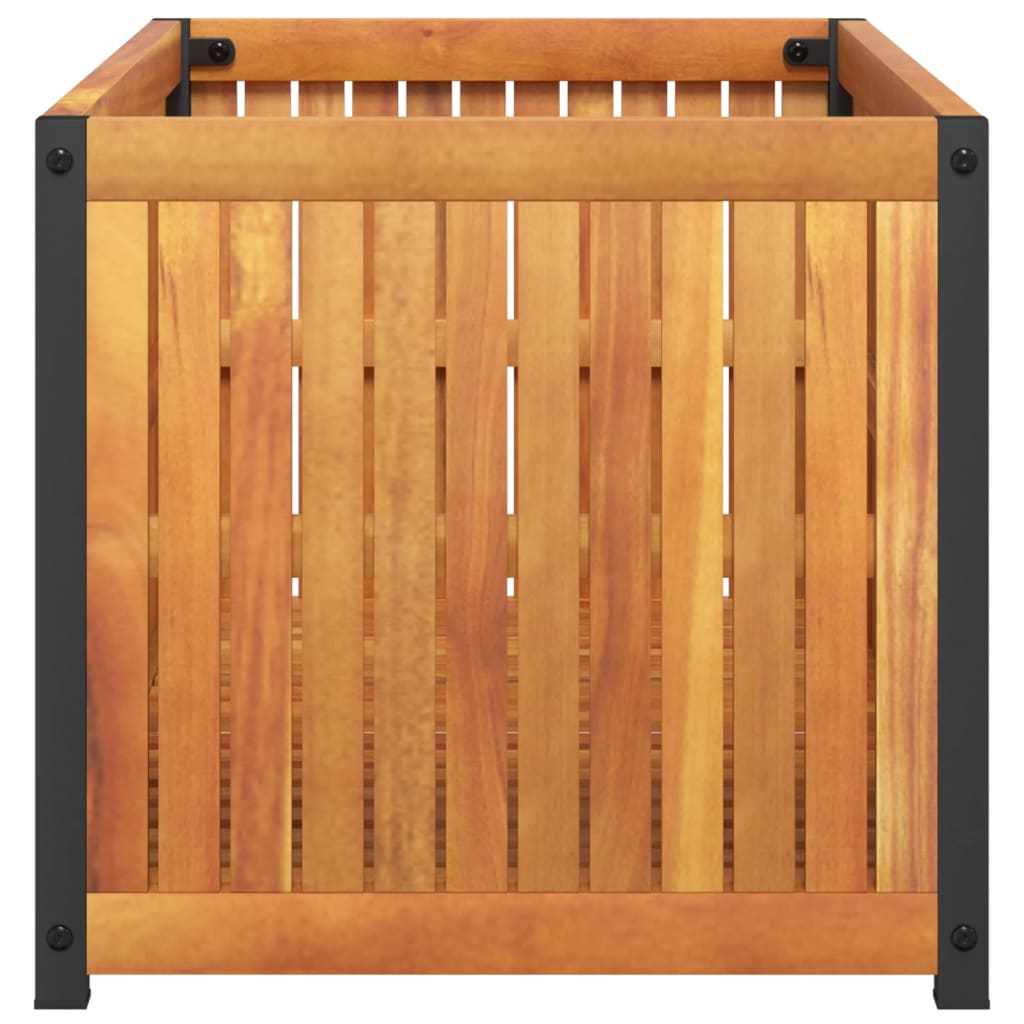 Sodo lovelis, 85x45x44cm, akacijos medienos masyvas ir plienas