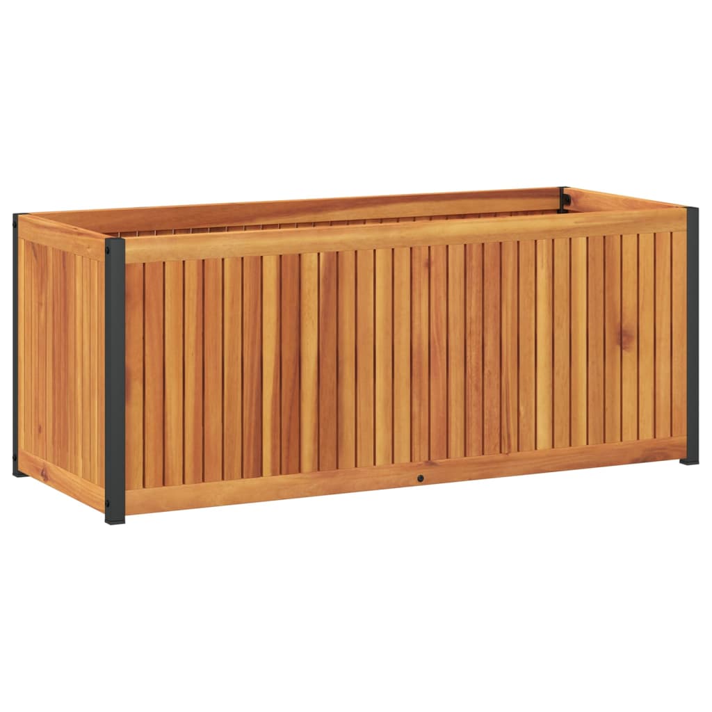 Sodo lovelis, 110x45x44cm, akacijos medienos masyvas ir plienas