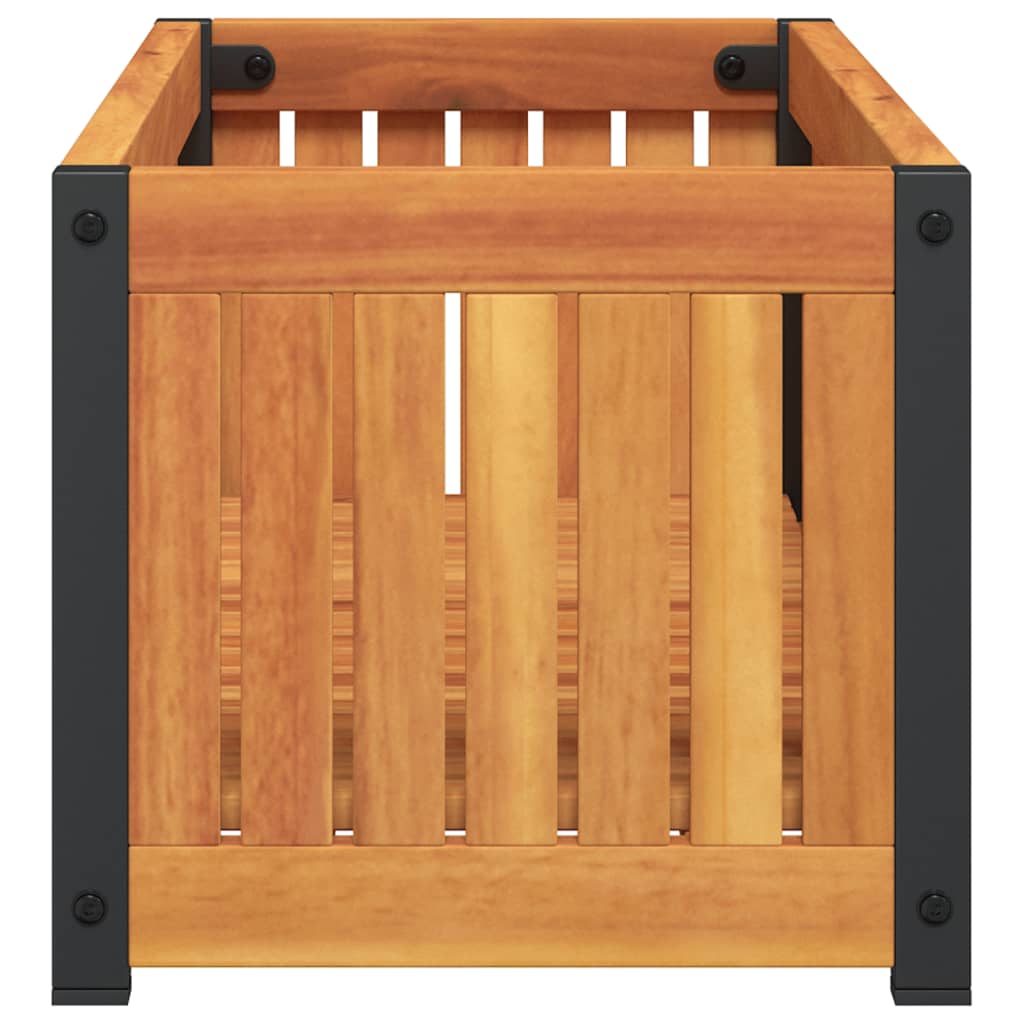 Sodo lovelis, 80x30x27,5cm, akacijos medienos masyvas/plienas