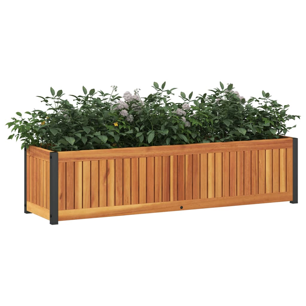 Sodo lovelis, 110x30x27,5cm, akacijos medienos masyvas/plienas
