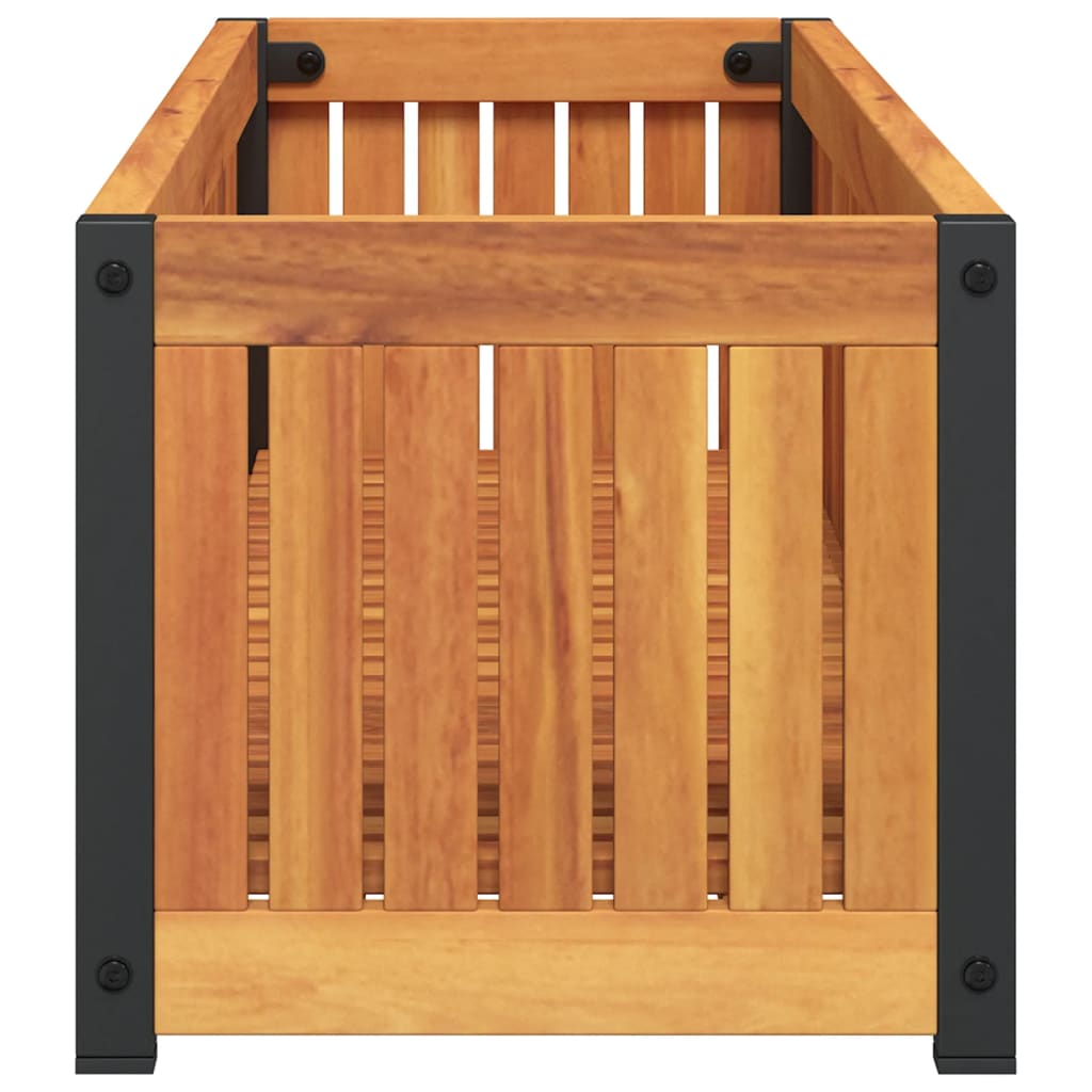 Sodo lovelis, 110x30x27,5cm, akacijos medienos masyvas/plienas