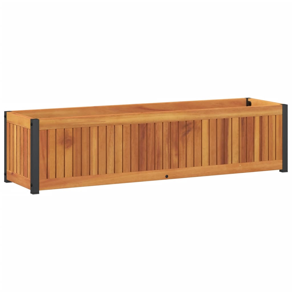 Sodo lovelis, 110x30x27,5cm, akacijos medienos masyvas/plienas