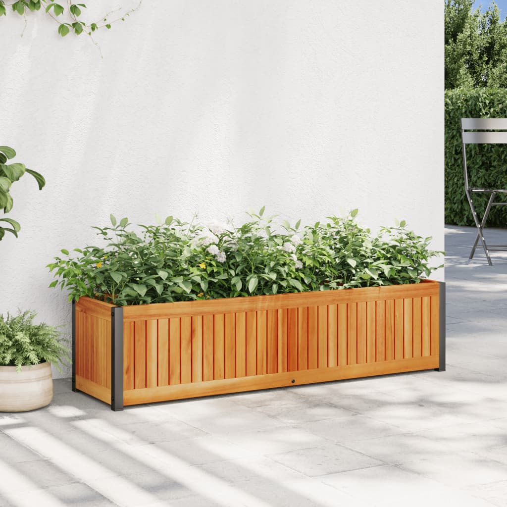 Sodo lovelis, 110x30x27,5cm, akacijos medienos masyvas/plienas