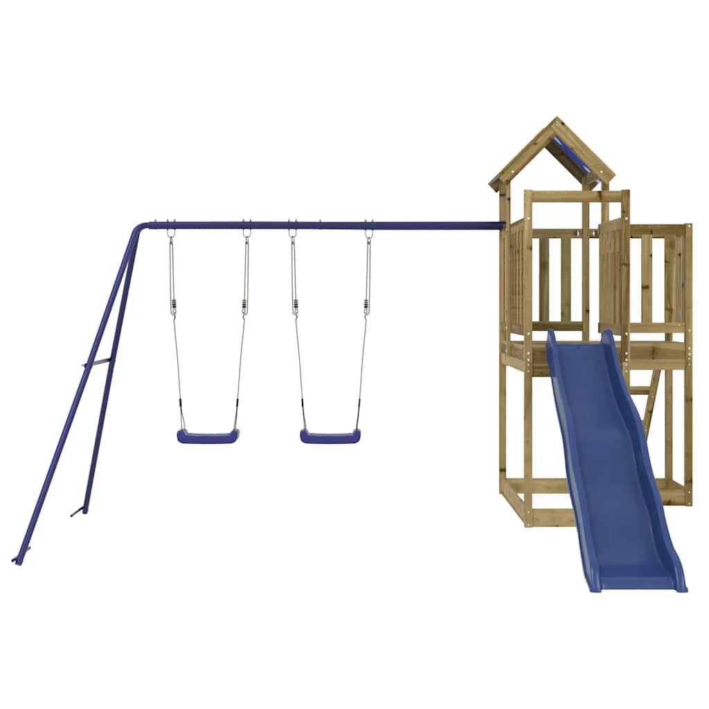 Lauko žaidimų aikštelės komplektas, impregnuota pušies mediena