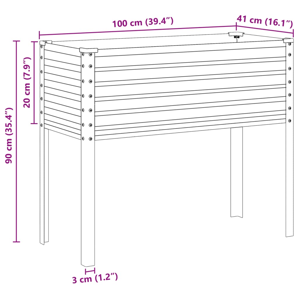 Sodo lovelis, rudas, 100x41x90cm, plienas
